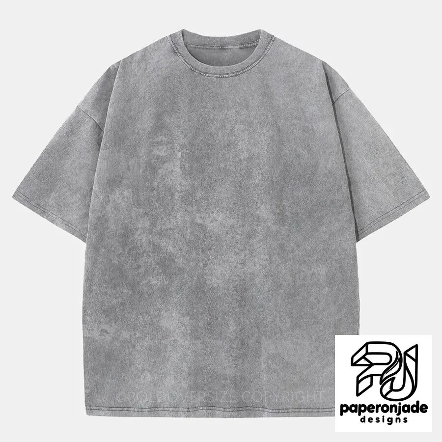 Vintage Washed Oversized Gray T-Shirt for Men and Women